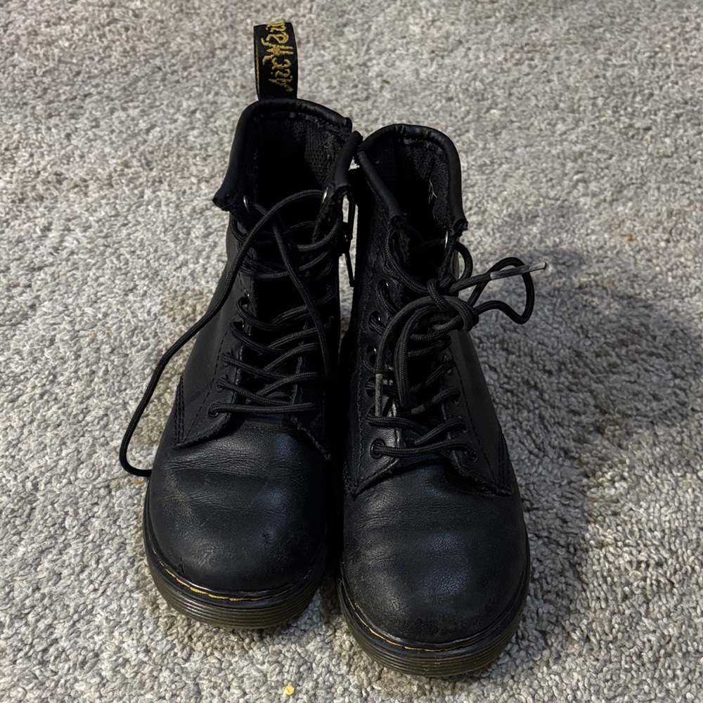 Dr. Martens Kids Black Leather Boots